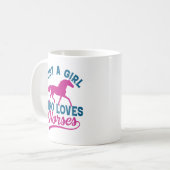 Nur ein Mädchen, das Pferde Liebe Kaffeetasse (Vorderseite Links)