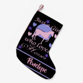 Nur ein Mädchen, das Pferde Liebe Kleiner Weihnachtsstrumpf (Vorderansicht (hängend))