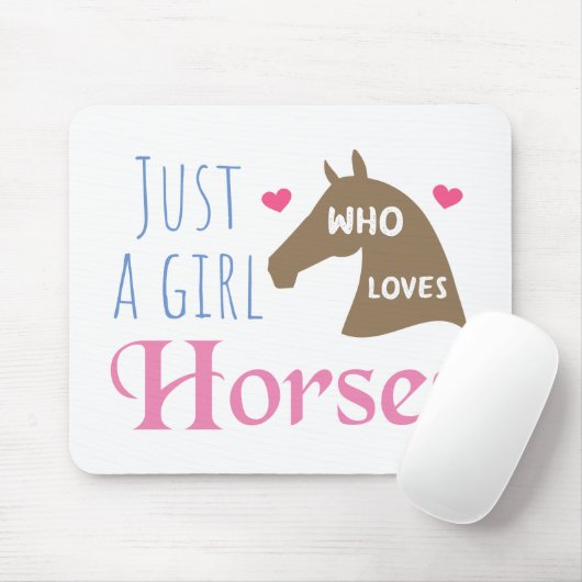 Nur ein Mädchen, das Pferde Liebe Mousepad (Mit Mouse)