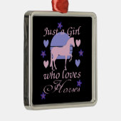 Nur ein Mädchen, das Pferde Liebe Ornament Aus Metall (Rechts)