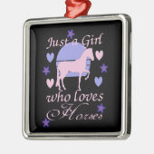 Nur ein Mädchen, das Pferde Liebe Ornament Aus Metall (Links)