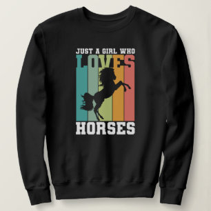 Nur ein Mädchen, das Pferde Liebe PferdeGirl Sweatshirt