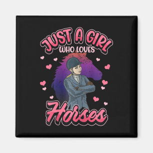 Nur ein Mädchen, das Pferde Liebe Reiten Eque Magnet