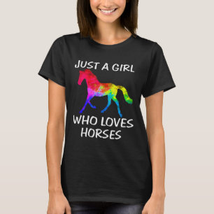 Nur ein Mädchen, das Pferde Liebe Reiten Frauen T T-Shirt