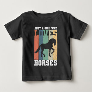 Nur ein Mädchen, das Pferde Liebe Retro Vintag H Baby T-shirt