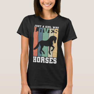 Nur ein Mädchen, das Pferde Liebe Retro Vintag H T-Shirt