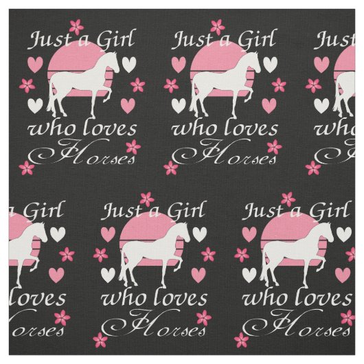 Nur ein Mädchen, das Pferde Liebe Stoff (Muster)