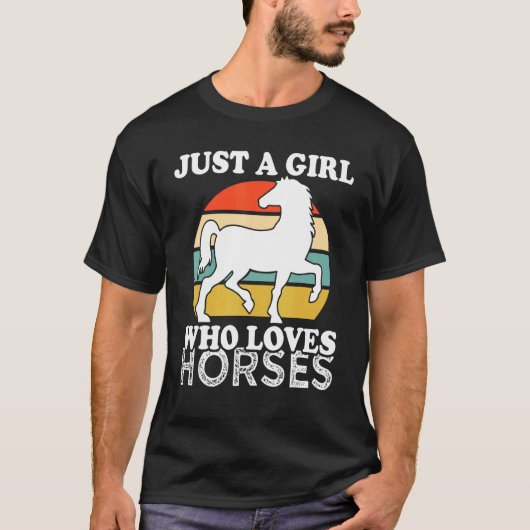 Nur ein Mädchen, das Pferde Liebe T-Shirt (Vorderseite)