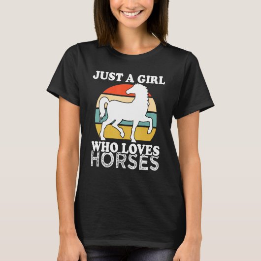 Nur ein Mädchen, das Pferde Liebe T-Shirt (Vorderseite)