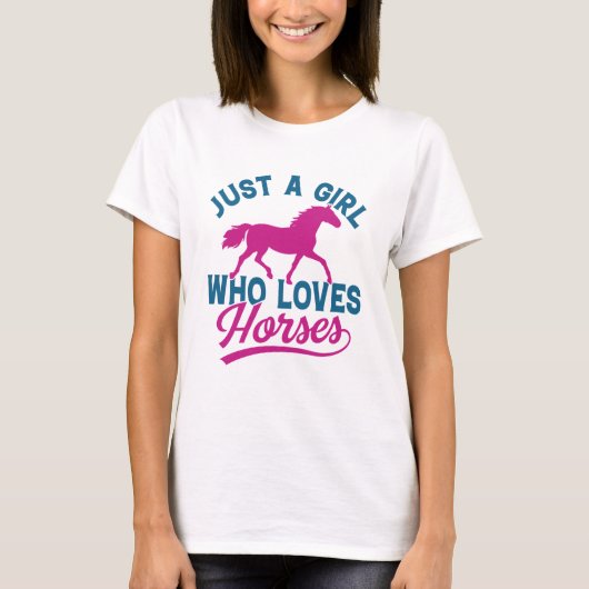 Nur ein Mädchen, das Pferde Liebe T-Shirt (Vorderseite)