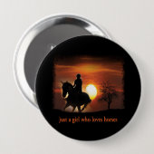 nur ein Mädchen, das Pferde Lieben Button (Vorne & Hinten)