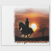 nur ein Mädchen, das Pferde Lieben Geschenkpapier (Flach)