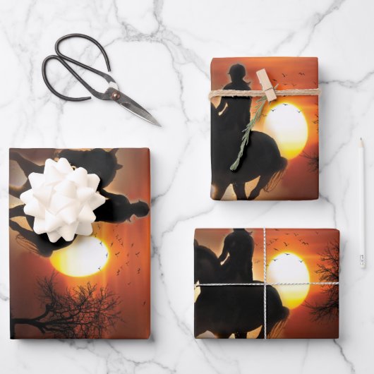 nur ein Mädchen, das Pferde Lieben Geschenkpapier Set (Vorderseite)