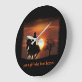 nur ein Mädchen, das Pferde Lieben Große Wanduhr (Winkel)