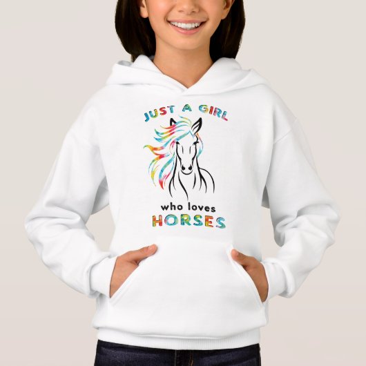 Nur ein Mädchen, das Pferde Lieben Hoodie (Vorderseite)
