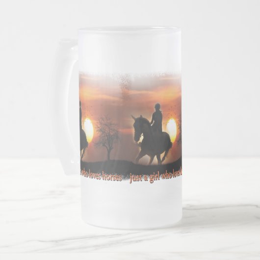 nur ein Mädchen, das Pferde Lieben Mattglas Bierglas (Vorderseite Links)