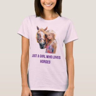 Nur ein Mädchen, das Pferde Lieben - Niedliche Rei T-Shirt