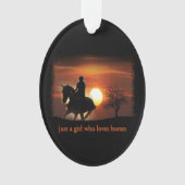 nur ein Mädchen, das Pferde Lieben Ornament (Vorderseite)