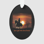 nur ein Mädchen, das Pferde Lieben Ornament (Rückseite)