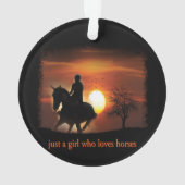nur ein Mädchen, das Pferde Lieben Ornament (Rückseite)