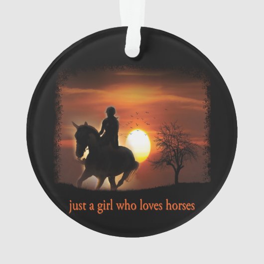 nur ein Mädchen, das Pferde Lieben Ornament (Rückseite)
