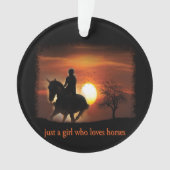 nur ein Mädchen, das Pferde Lieben Ornament (Vorderseite)