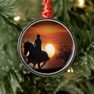 nur ein Mädchen, das Pferde Lieben Ornament Aus Metall