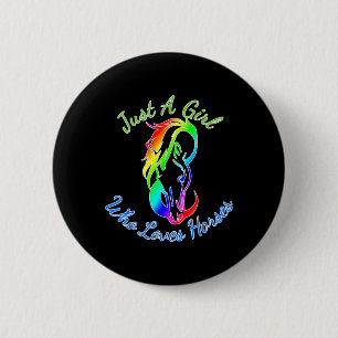 Nur ein Mädchen, das Pferde Lieben Reiten Geschenk Button
