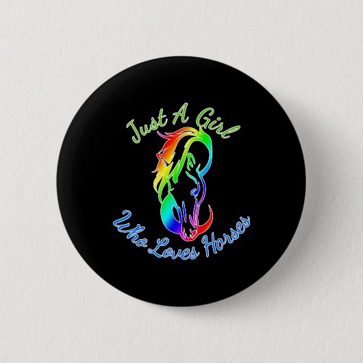 Nur ein Mädchen, das Pferde Lieben Reiten Geschenk Button (Vorderseite)
