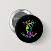 Nur ein Mädchen, das Pferde Lieben Reiten Geschenk Button (Vorne & Hinten)