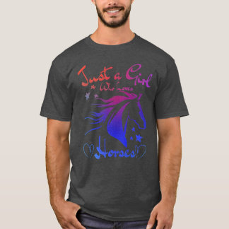 Nur ein Mädchen, das Pferde Lieben Reitpferde T-Shirt