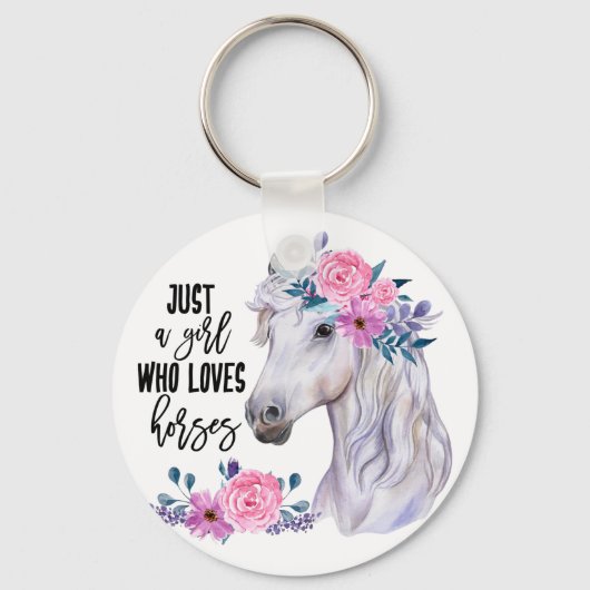 Nur ein Mädchen, das Pferde Lieben Schlüsselanhäng Schlüsselanhänger (Vorderseite)