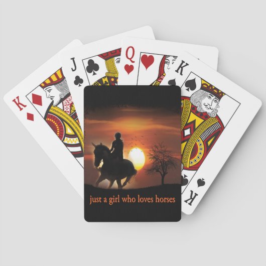 nur ein Mädchen, das Pferde Lieben Spielkarten (Rückseite)