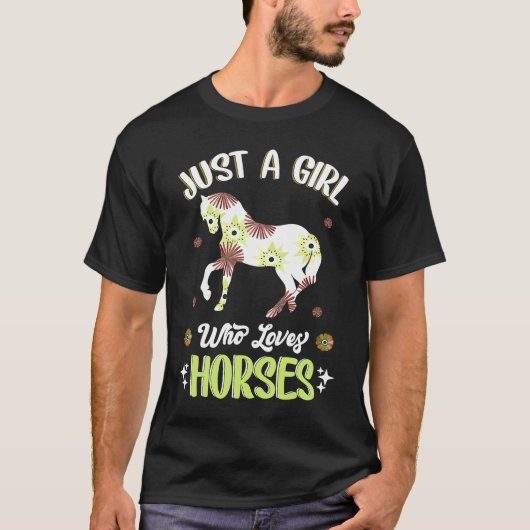 Nur ein Mädchen, das Pferde Lieben T-Shirt (Vorderseite)