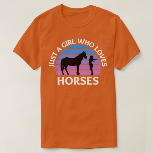 Nur ein Mädchen, das Pferde Lieben T-Shirt (Design vorne)