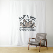 Nur ein Mädchen, das Pferde Lieben Wandteppich (Beispiel)