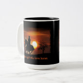 nur ein Mädchen, das Pferde Lieben Zweifarbige Tasse (Vorderseite Links)