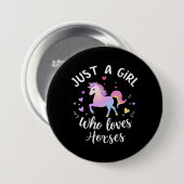 Nur ein Mädchen das Pferde liebt Button (Vorne & Hinten)