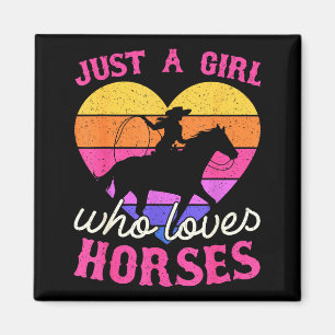 Nur ein Mädchen, das Pferde liebt Frauen Cowgirl T Magnet