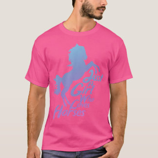 Nur ein Mädchen, das Pferde liebt Mädchen Reiten T-Shirt