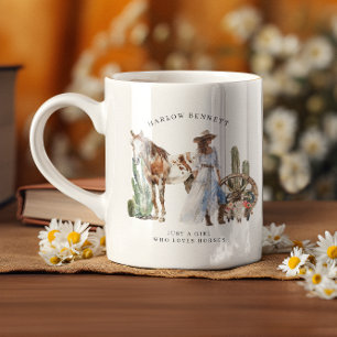 Nur ein Mädchen, das Pferde liebt   Monogramm Kaffeetasse