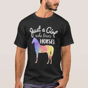 Nur ein Mädchen das Pferde liebt Pferderennen Reit T-Shirt