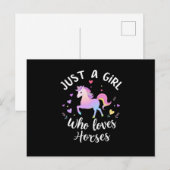Nur Ein Mädchen Das Pferde Liebt Postkarte (Vorne/Hinten)