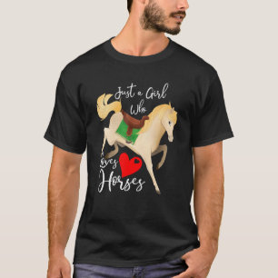 Nur ein Mädchen, das Pferde liebt, Reiten von Frau T-Shirt