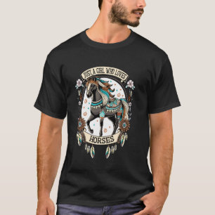 Nur ein Mädchen, das Pferde liebt Reitsport Pferde T-Shirt