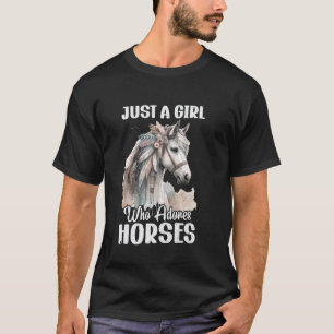 Nur Ein Mädchen Das Pferde Liebt Reitsport Reiten T-Shirt
