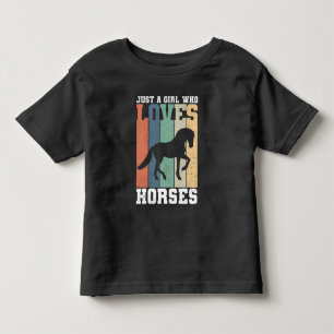 Nur ein Mädchen, das Pferde liebt Retro Vintage Kleinkind T-shirt