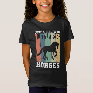 Nur ein Mädchen, das Pferde liebt Retro Vintage T-Shirt