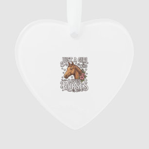 Nur ein Mädchen, das Pferde liebt, Vintage-Pferd-D Ornament