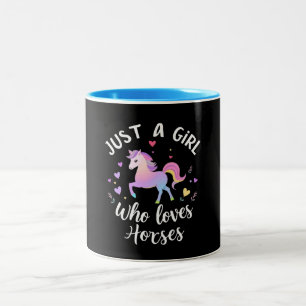 Nur ein Mädchen, das Pferde liebt Zweifarbige Tasse